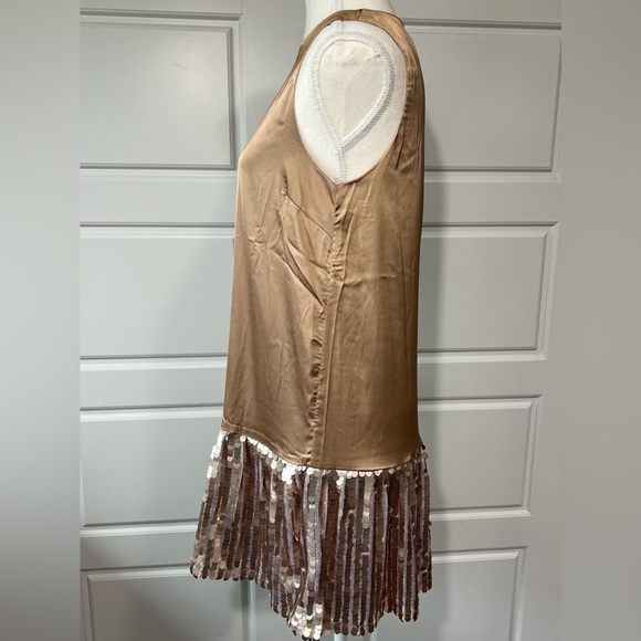 TCEC Sleeveless Dress Gold Sequin Cocktail Party‎ Mini Dress Small - Picture 4 of 7